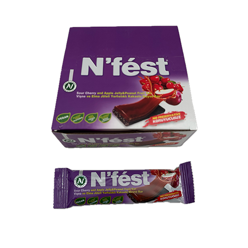 Čokoladice N'Fest Višnja & Jabuka + Jelly Kikiriki-Voćni bar 40 gr