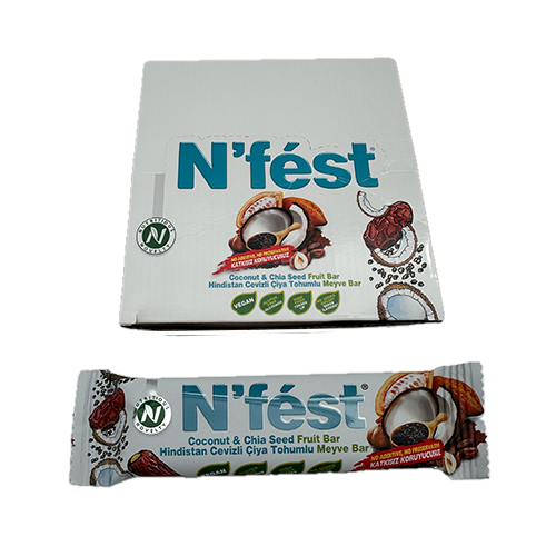 Čokoladice N'Fest Kokos + Čija sjemenke-Voćni bar 40 gr
