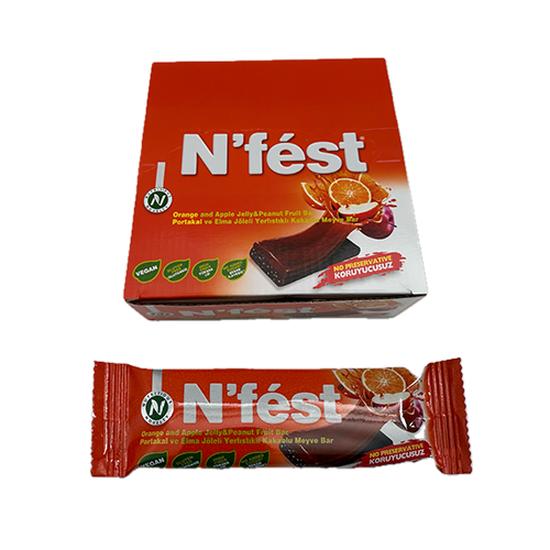 Čokoladice N'Fest Narandža & Jabuka + Jelly Kikiriki-Voćni bar 40 gr