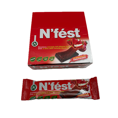 Čokoladice N'Fest Jagoda & Jabuka + Jelly Kikiriki-Voćni bar 40 gr