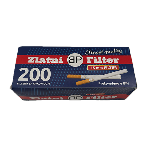 Papir cigarete sa zlatnim filterom 15 mm - 200 kom