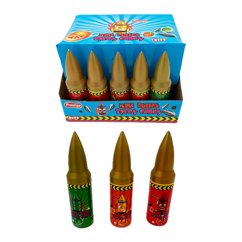 Slatkiš u spreju Mini Bullet - Metak jagoda - narandža - jabuka 20 ml - 30 kom x 18 KUT