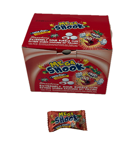 Žvake Mega Shook Super Fizzy Jagoda kisjele 4.2 gr