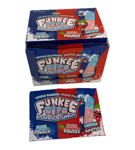 Slatkiš Funkee Dips Double štapić prah Jagoda + Borovnica 28 gr