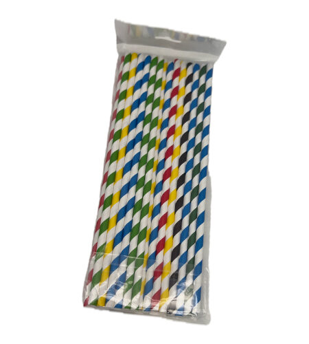 Slamke papirne mix boje 6 x 240 mm - 20 kom