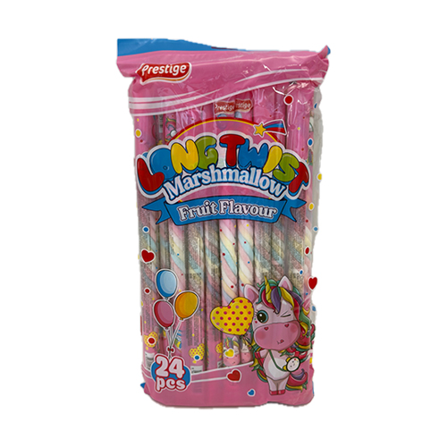 Slatkiš pjenasti Twisted Marshmallow Long - dugi mix voćni 18 gr - 24 kom