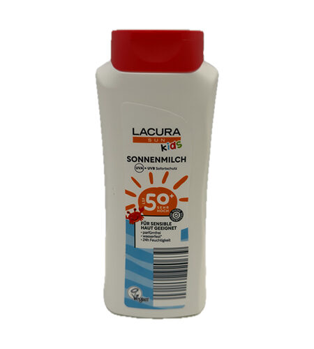 Krema za sunčanje Lacura Kids SonnenMilch 50+ LSF Vegan UVA + UVB