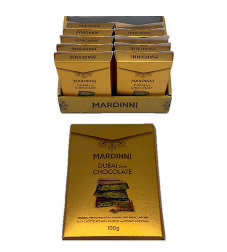Čokolada Mardinni Dubai Style mliječna Choco kadaif & pistaći krem 100 gr