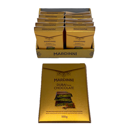 Čokolada Mardinni Dubai Style mliječna Choco kadaif & pistaći krem 30 gr