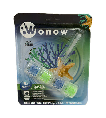 Osvježivač za wc šolju Block Wonow Deep Okean Ultra + Hygiene 1 kom - 50 gr