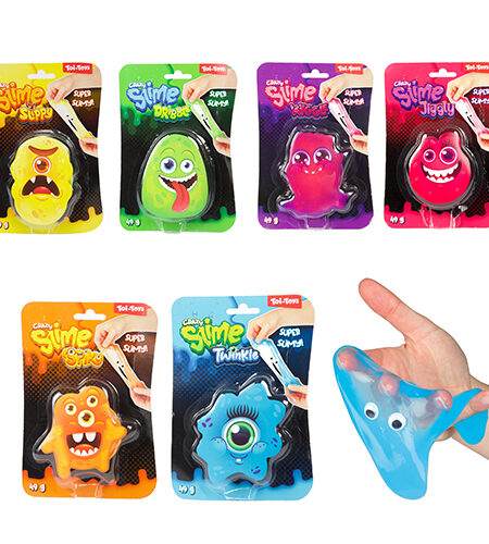 Sluz monster slime - jednobojna sa očima, 6 varijanti