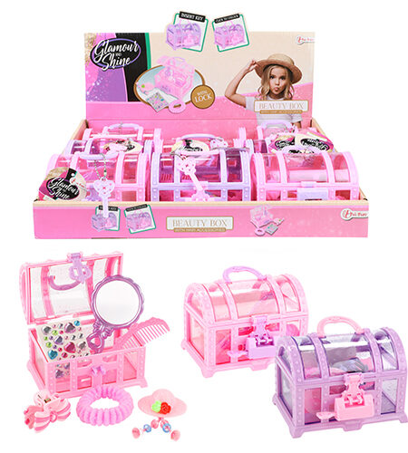 Kozmetički set u kovčegu sa blagom glamour shine - 2 varijante (9 kom displej)