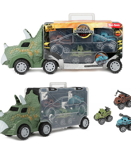Kamion dino sa 3 automobila na povlačenje world of dino